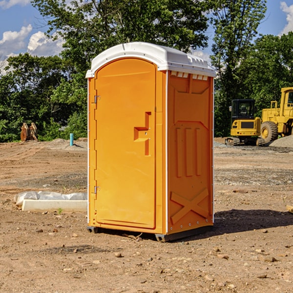 how often are the portable restrooms cleaned and serviced during a rental period in Rivergrove